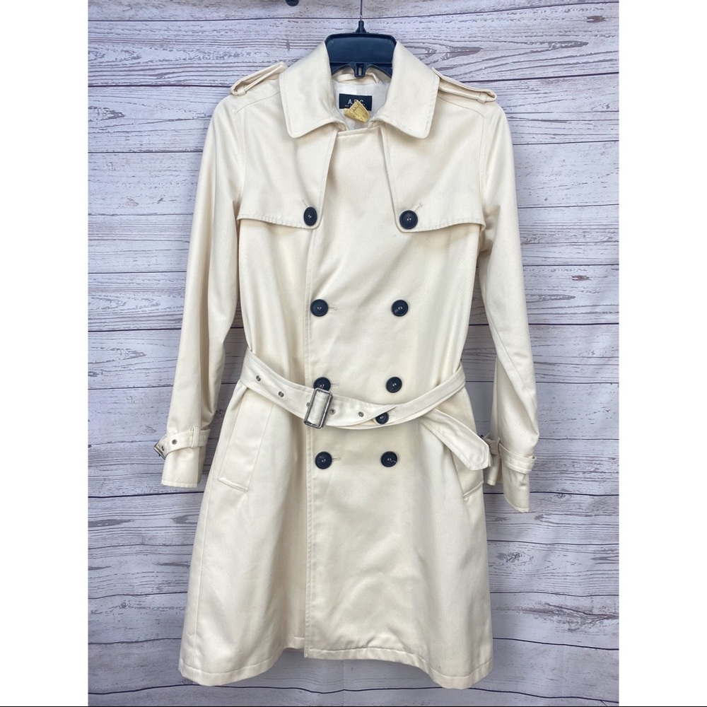 APC Double Breasted Belted Trench Coat 38